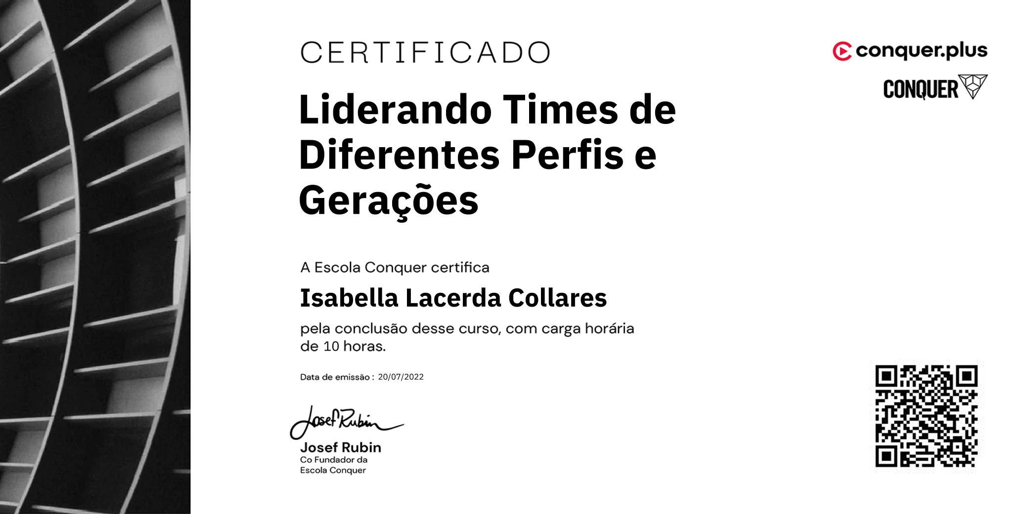 Certificado de Liderando Times de Diferentes Perfis e Gerações